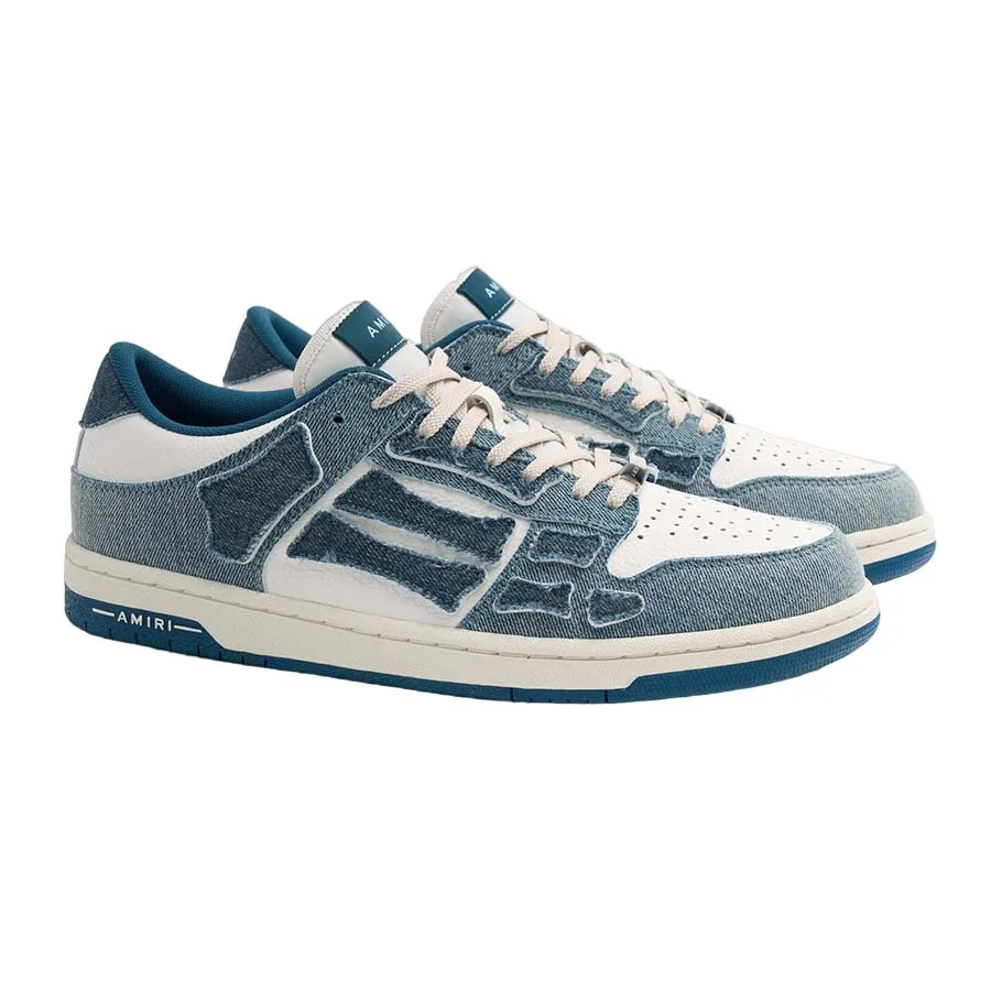 Amiri - Giày Sneaker Nam Amiri Skel Top Low Denim Slate Blue PF23MFS007 533 Màu Xanh - Vua Hàng Hiệu