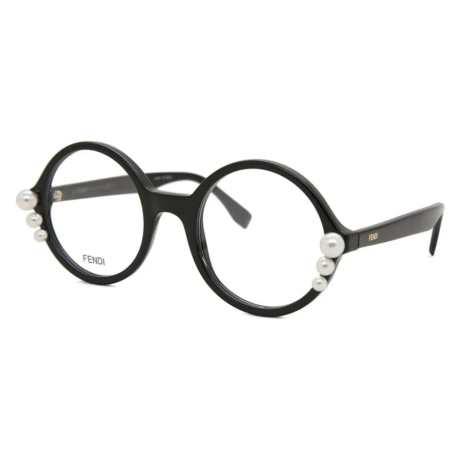 Kính mắt Fendi - Kính Mắt Cận Nữ Fendi Demo Round Ladies Eyeglasses FF 0298 0807 Màu Đen - Vua Hàng Hiệu