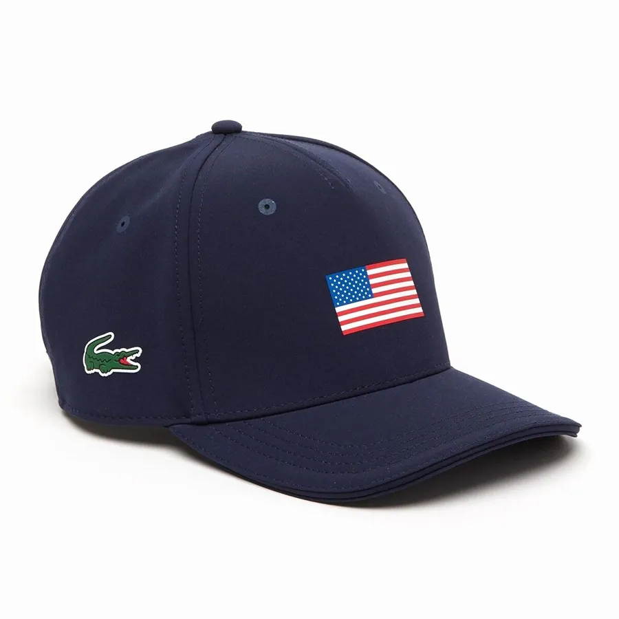 Mũ nón Polyester, Elastane - Mũ Lacoste Presidents Cup Lacoste Sport American Flag Adjustable Cap RK8168 166 Màu Xanh Navy - Vua Hàng Hiệu