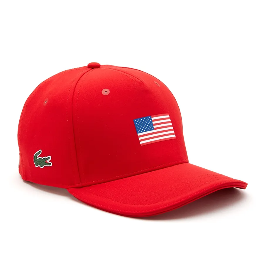 Mũ nón Polyester, Elastane - Mũ Lacoste Presidents Cup Lacoste Sport American Flag Adjustable Cap RK8168 240 Màu Đỏ - Vua Hàng Hiệu