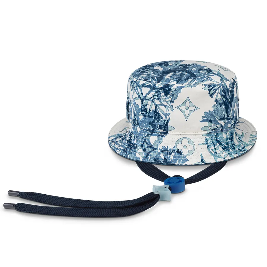 Louis Vuitton LV Play Monogram Pointillism Bucket Hat Blue Cotton. Size M