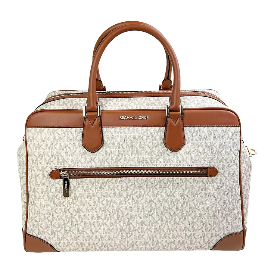 Túi xách Túi du lịch - Túi Du Lịch Nữ Michael Kors MK Travel Duffle/Weekender Màu Trắng/Nâu - Vua Hàng Hiệu