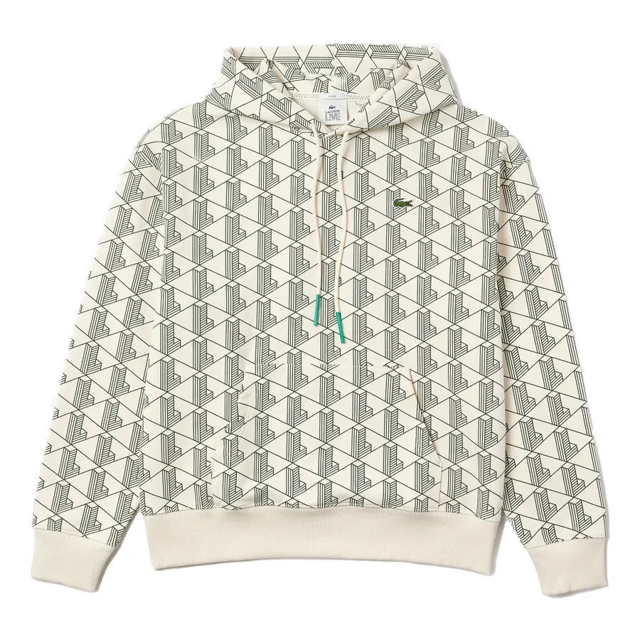 Áo Hoodie Unisex Lacoste LIVE Loose Fit Monogram SH2753 51 PT2 PB04 Màu Kem Xanh M