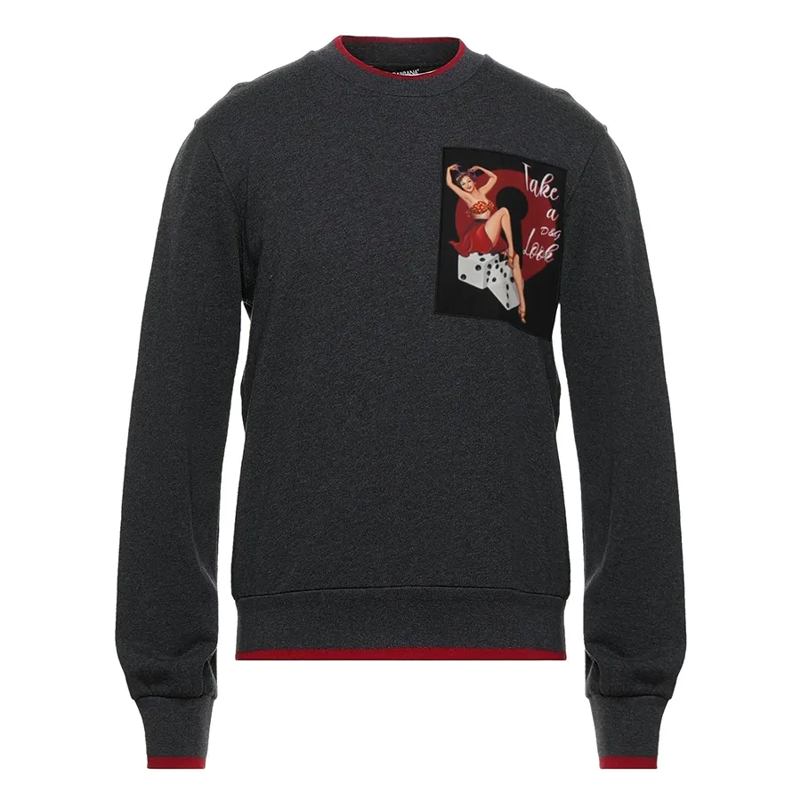 Thời trang Cotton, polyester, elastane - Áo Len Nam Dolce & Gabbana D&G Sweatshirts Màu Xám Size 44 - Vua Hàng Hiệu