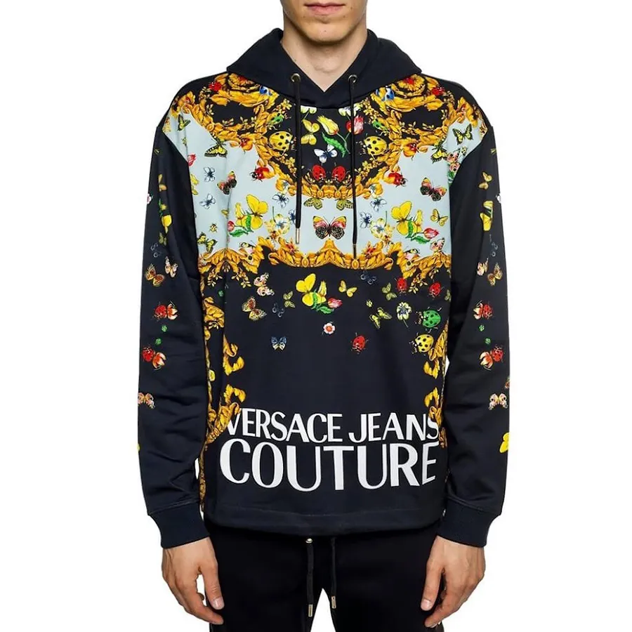 Áo Hoodie Nam Versace Jeans Couture Sweatshirt Màu Đen Size XS