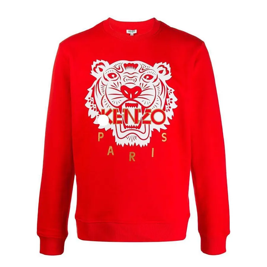Kenzo Cotton 98%, Spandex/Elastane 2% - Áo Nỉ Sweater Kenzo Tigre Homme De Coloris Rouge Màu Đỏ Size S - Vua Hàng Hiệu