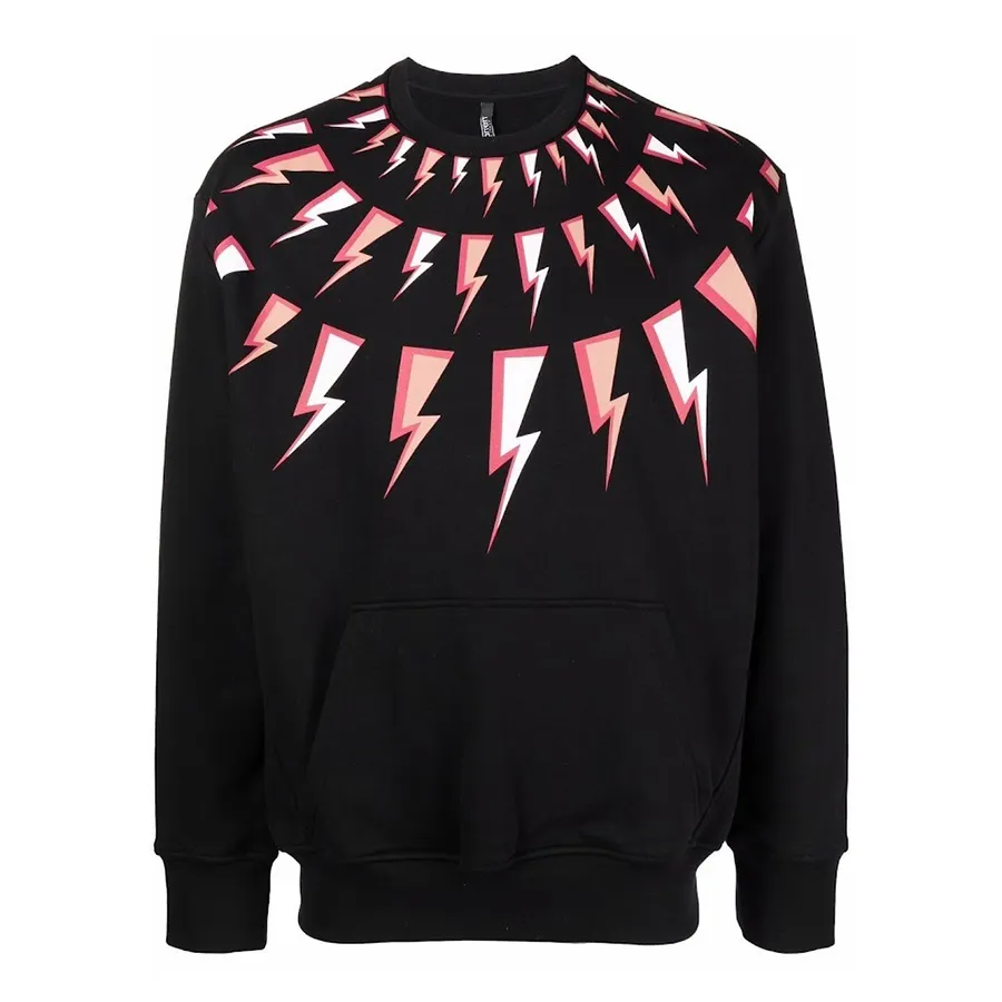 Neil Barrett - Áo Nỉ Sweater Nam Neil Barrett Cotton Lightning Bolt Sweatshirt BJS012S Màu Đen Size XS - Vua Hàng Hiệu