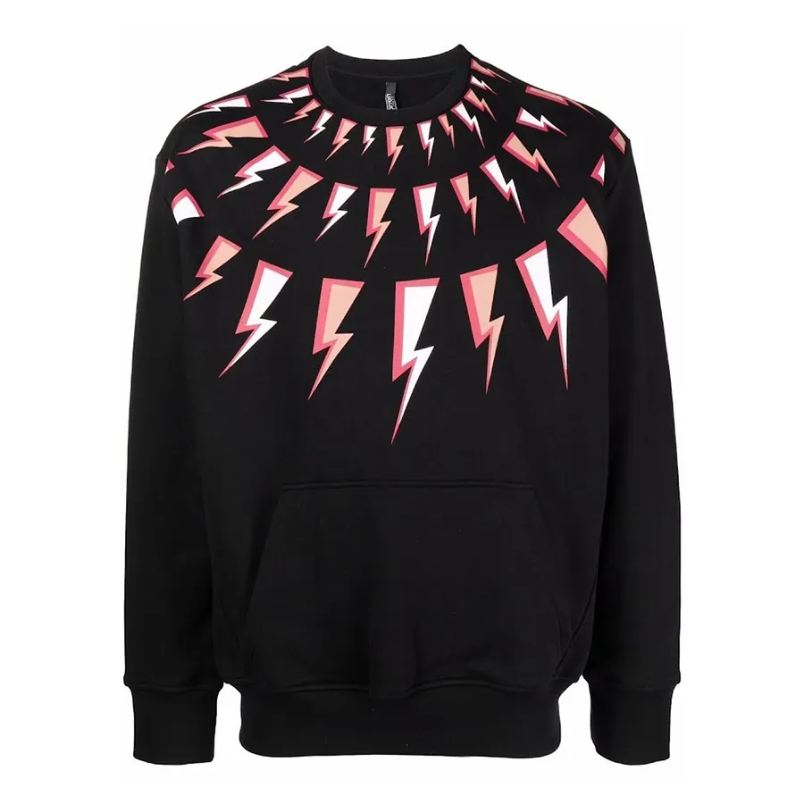 Neil Barrett Nam - Áo Nỉ Sweater Nam Neil Barrett Cotton Lightning Bolt Sweatshirt BJS012S Màu Đen Size XS - Vua Hàng Hiệu