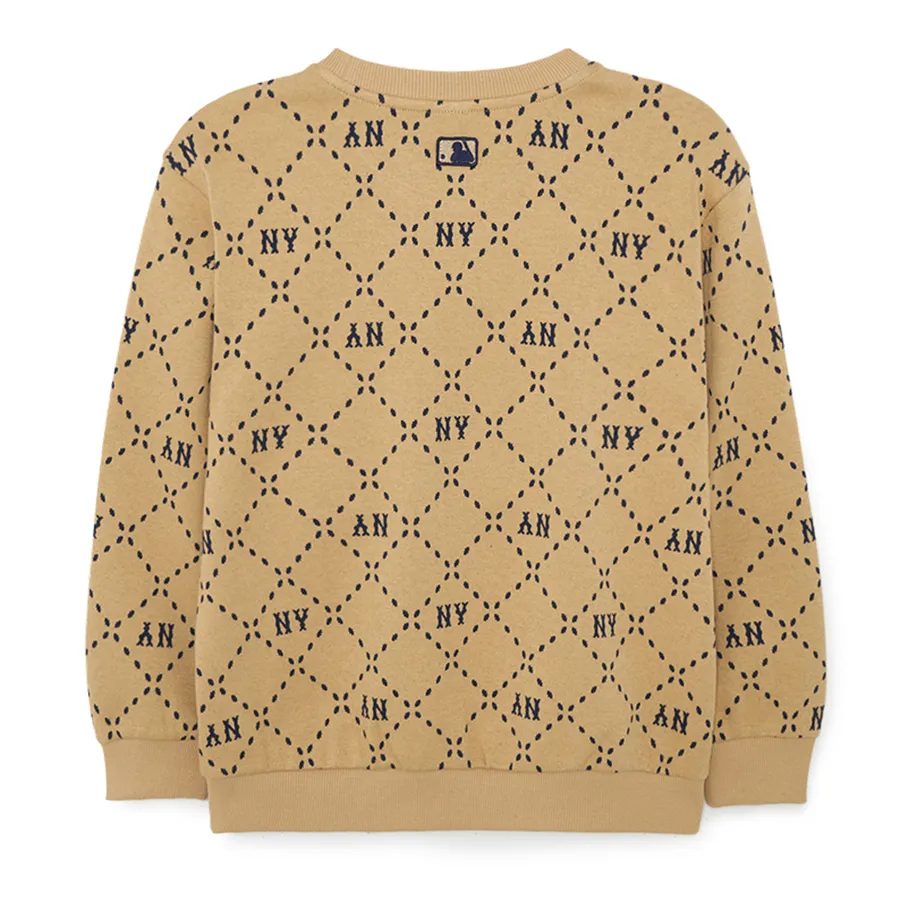Áo Nỉ Sweater Trẻ Em MLB Diamond Monogram Jagguard New York