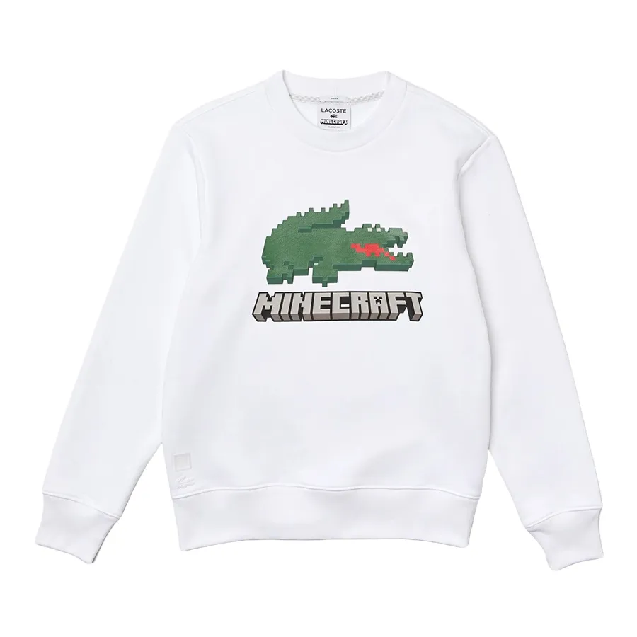Áo Nỉ Sweater Unisex Lacoste Minecraft Sweatshirt SH3851 51 001 PA03 Màu Trắng S