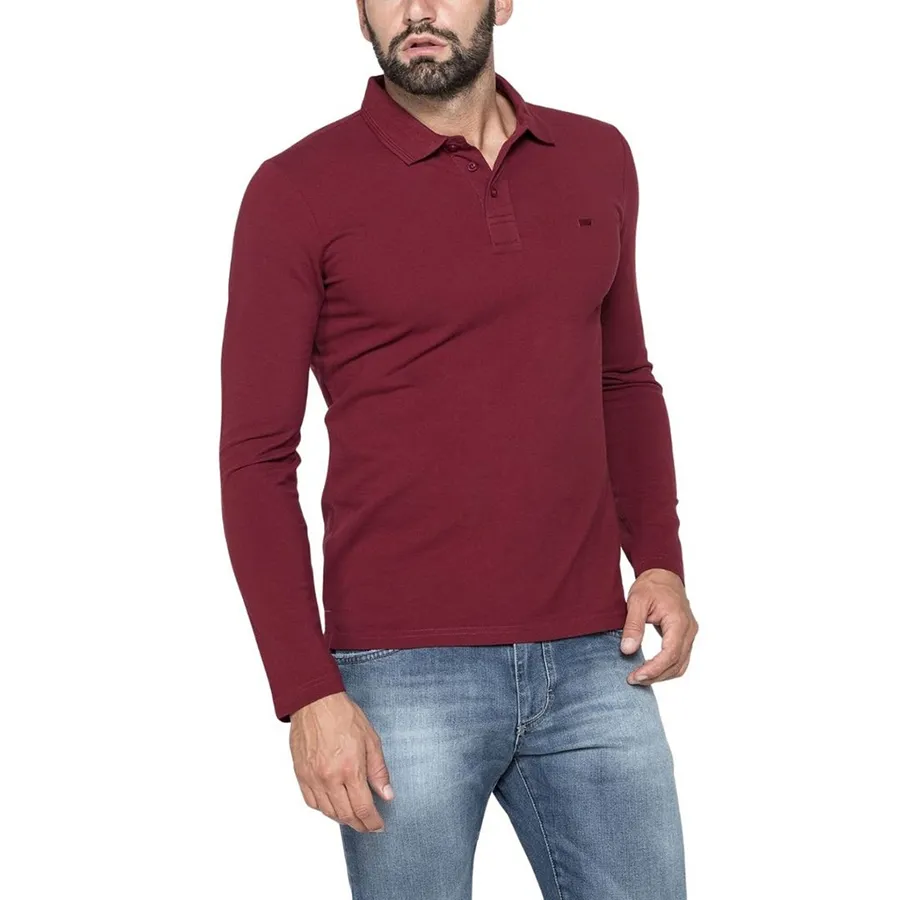 Thời trang Đỏ đô - Áo Polo Dài Tay Carrera Jeans Long Sleeve Polo Shirt 8220075A_490 Màu Đỏ Đô Size M - Vua Hàng Hiệu