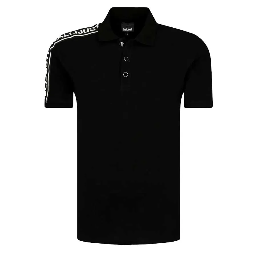 Thời trang Just Cavalli Đen - Áo Polo Just Cavalli Regular Fit Polo Shirt S01GL0049 Màu Đen Size S - Vua Hàng Hiệu