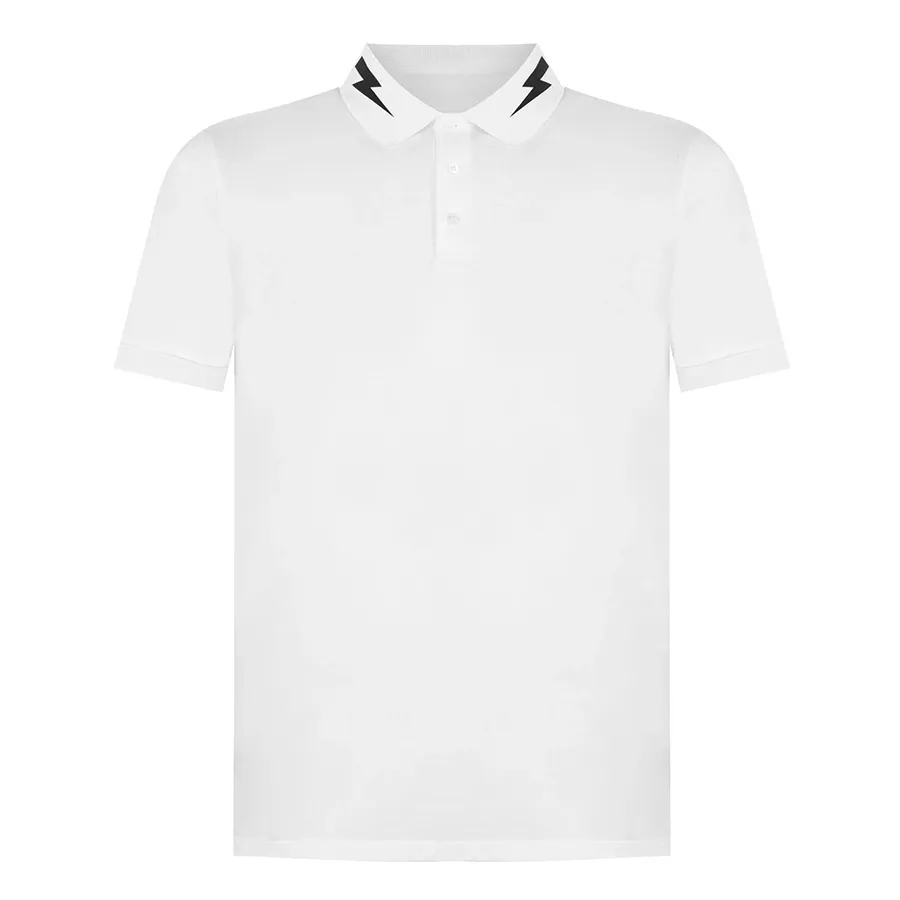 Neil Barrett 100% Cotton - Áo Polo Nam Neil Barrett Bolt Collar White Polo Shirt 548592 Màu Trắng Size M - Vua Hàng Hiệu