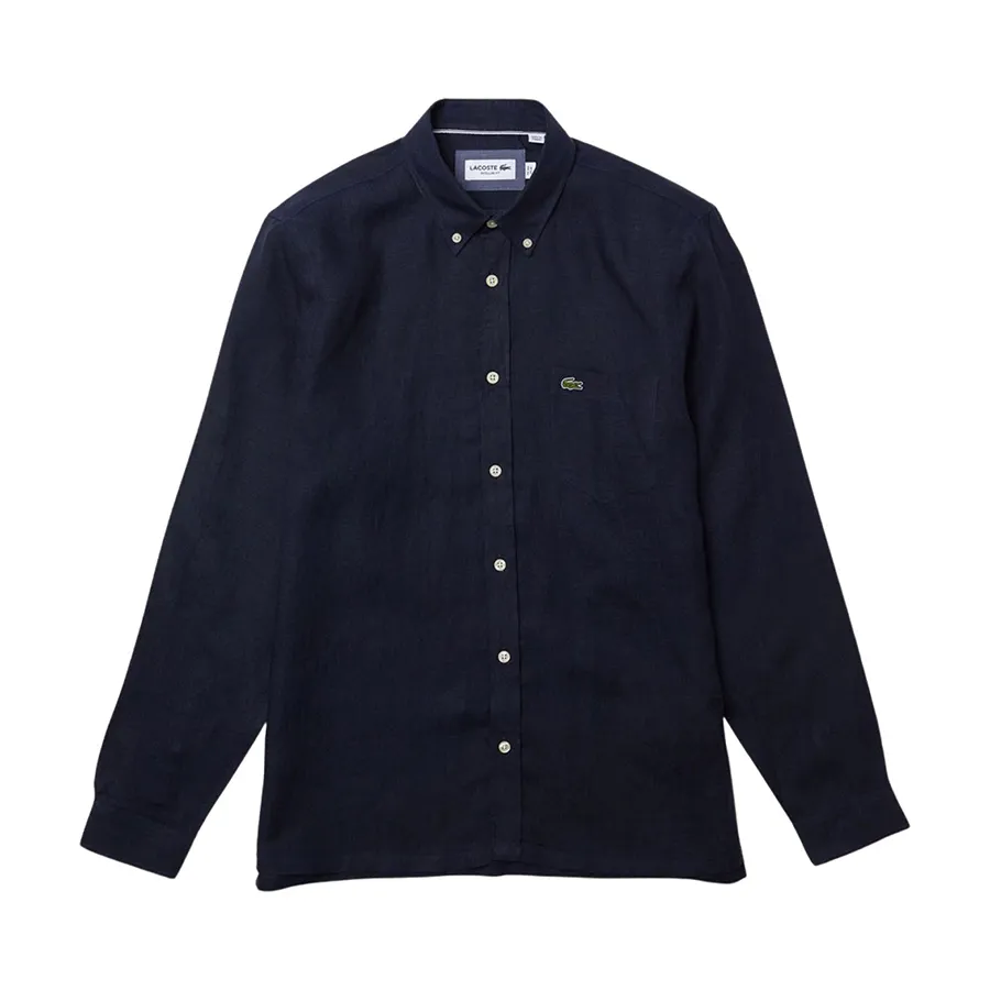 Camisas Lacoste Regular Fit Linen Hombre Azules Y Las Mejores