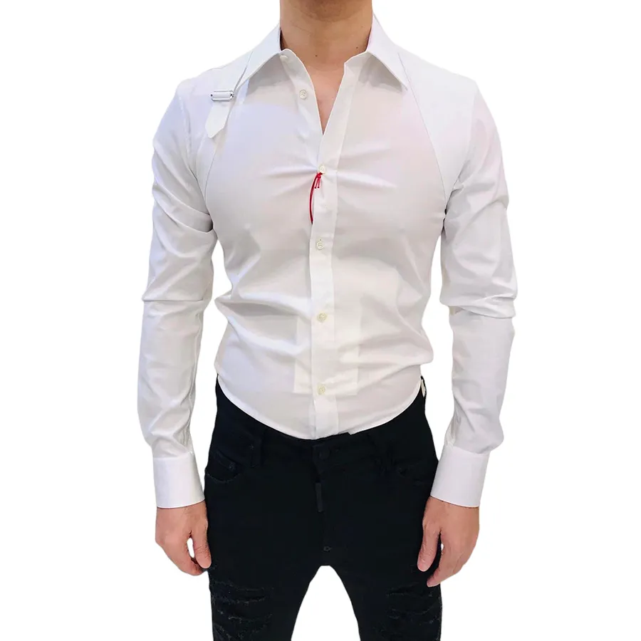 Thời trang Alexander Mcqueen - Áo Sơ Mi Nam Alexander Mcqueen Long Sleeve Shirt Màu Trắng Size S - Vua Hàng Hiệu