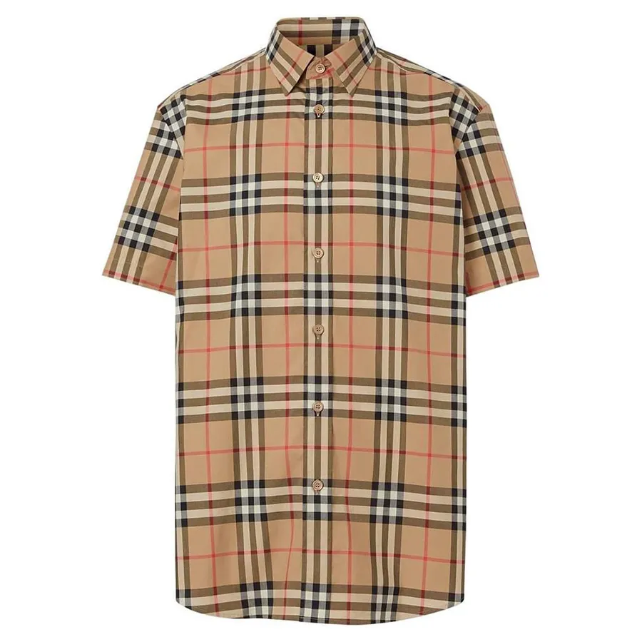 Burberry's BURBERRY LONDON short sleeve button down check shirt men's size L cotton Beige type Vintage Second Hand