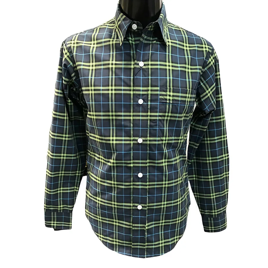 Burberry Xanh - Áo Sơ Mi Nam Burberry Cotton Shirt 8001013 Màu Xanh Size S - Vua Hàng Hiệu