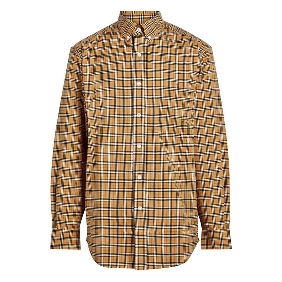 Áo Sơ Mi Nam Burberry Long Sleeve Shirt 8003852 Màu Be Vàng Size XS