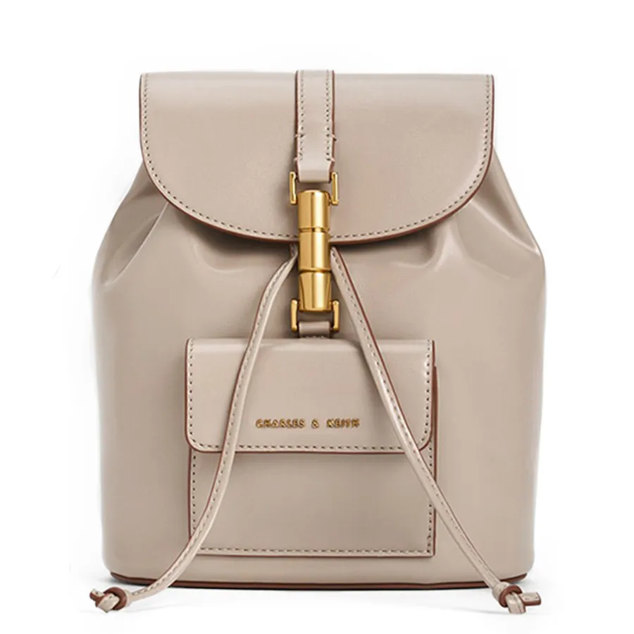 Taupe Cesia Metallic Accent Shoulder Bag - CHARLES & KEITH US