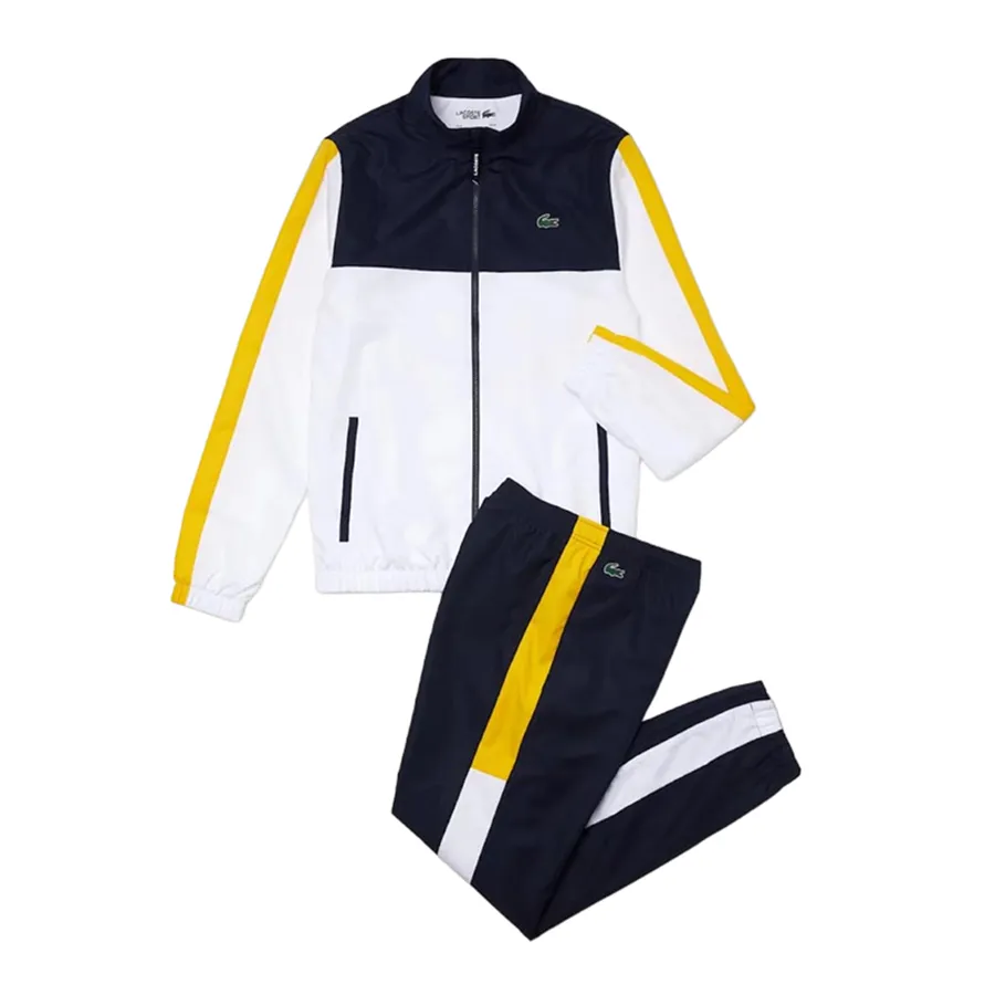 Thời trang 60% polyester, 40% cotton - Bộ Quần Áo Gió Lacoste Tracksuit Colorblocked Navy With White And Yellow WH2104 Màu Trắng Phối Xanh Navy Size XS - Vua Hàng Hiệu