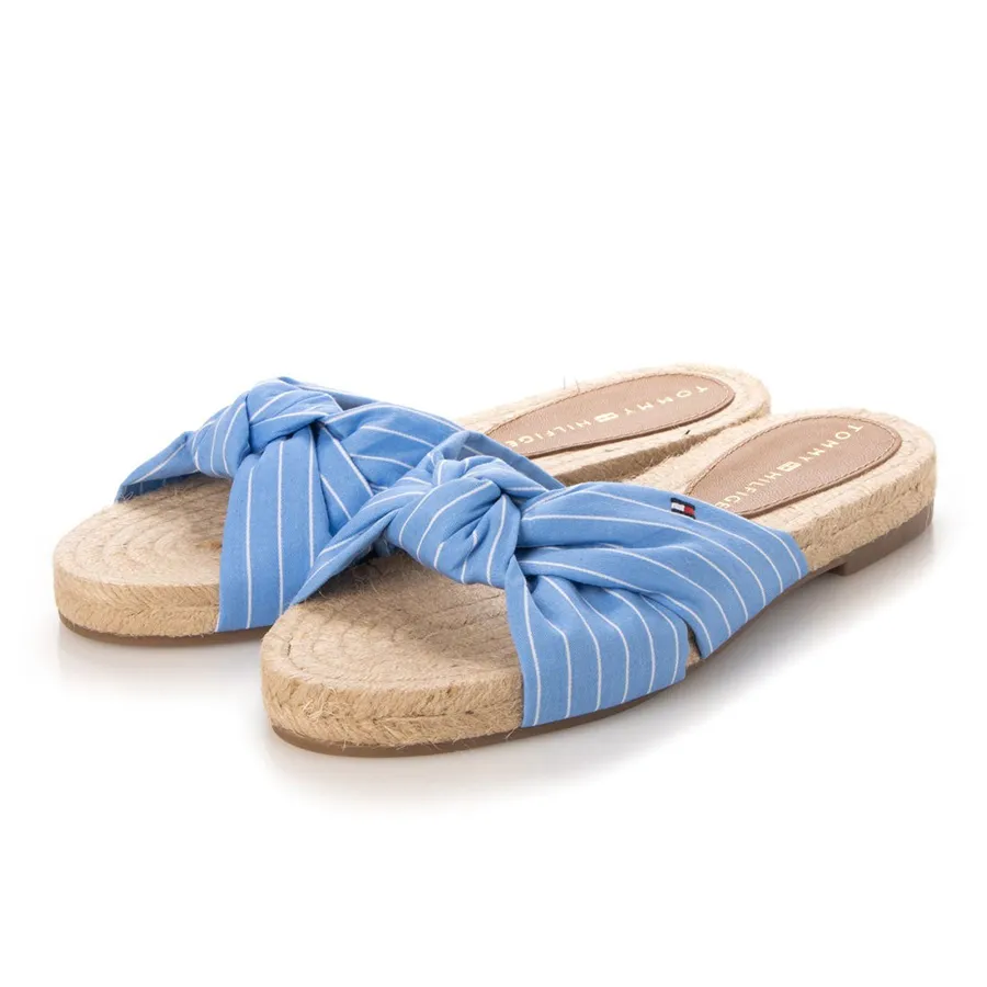 Dép Nữ Tommy Hilfiger Sọc Phẳng Màu Xanh Blue Size 36