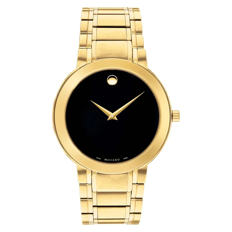 Movado - Đồng Hồ Nam Movado Stiri Quartz Black Dial Men's Watch 0607279 Màu Vàng Gold - Vua Hàng Hiệu