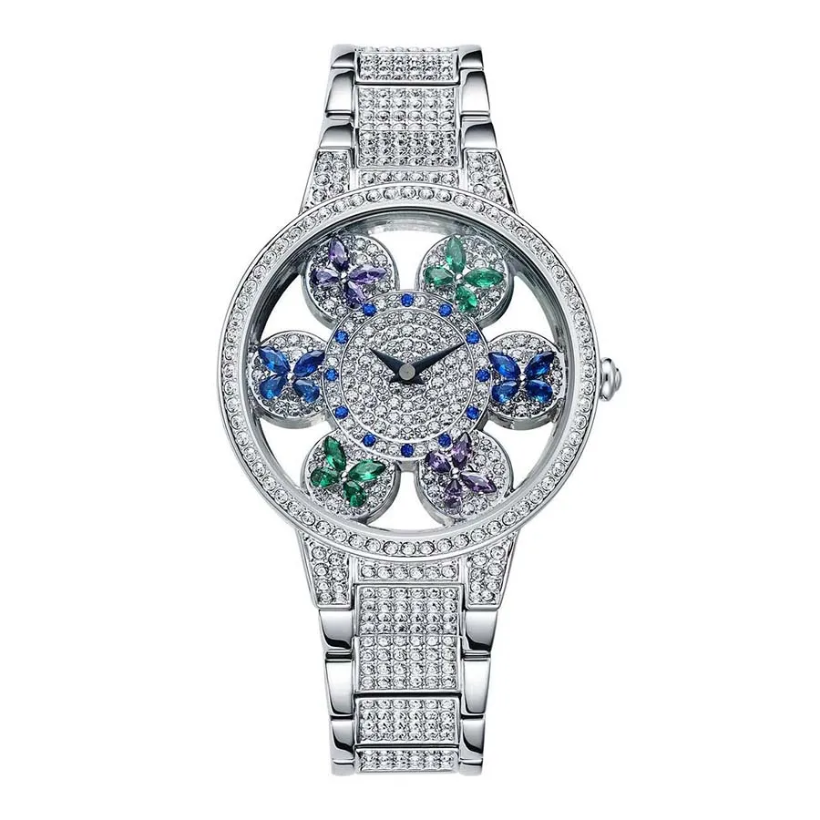 Đồng Hồ Nữ Davena Butterfly Watch Silver Colorful D61505 Màu Bạc