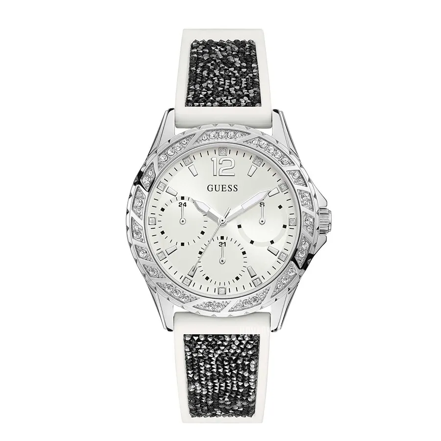Đồng Hồ Nữ Guess Silicone Watch W1096L1 Màu Trắng/Đen Vua Hàng Hiệu
