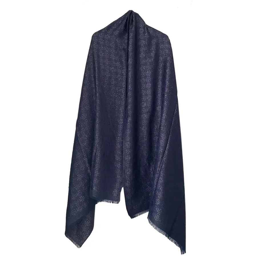 Tory Burch - Khăn Quàng Cổ Tory Burch Jacquard Traveler Scarf Màu Xanh Navy - Vua Hàng Hiệu