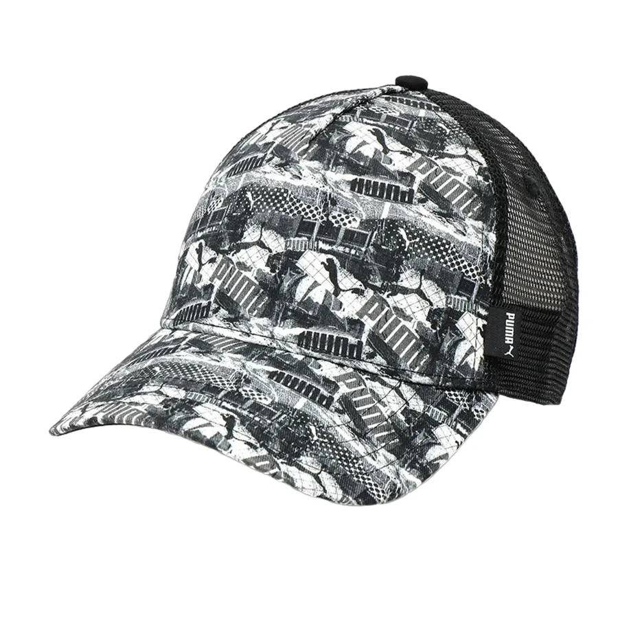 Mũ Puma Academy AOP Trucker Cap Hat 024362 Màu Xám Đen Vua Hàng Hiệu