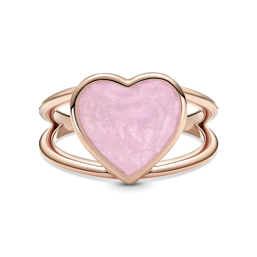 Trang sức Hồng - Nhẫn Nữ Pandora Pink Swirl Heart Statement Ring 189263C01 Màu Hồng Size 54 - Vua Hàng Hiệu