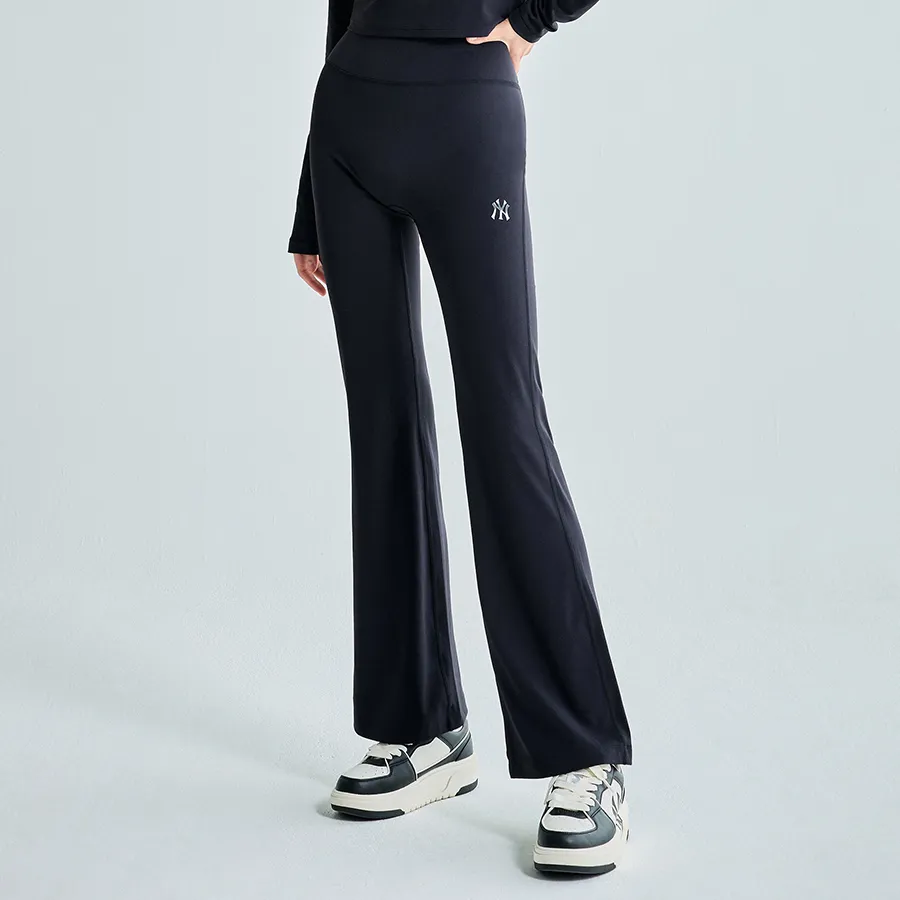 パンツ MLB Korea Basic Athleisure Jersey Wide Pants CLE MgPink 3APT กางเกงขายาว Women'S Basic Ribbed Flare Pants New York Yankees
