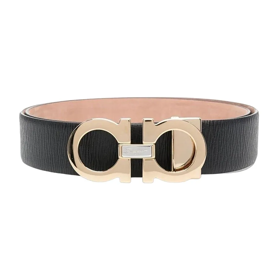 Thắt Lưng Nam Salvatore Ferragamo Gancini Buckle Black & Gold 0754204 Belt Màu Đen Size 105 N-HM