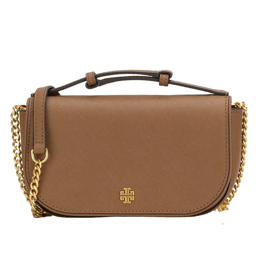 Tory Burch - Túi Đeo Chéo Nữ Tory Burch Emerson Saffiano Top Handle Crossbody Moose Bag 134841 Màu Nâu - Vua Hàng Hiệu