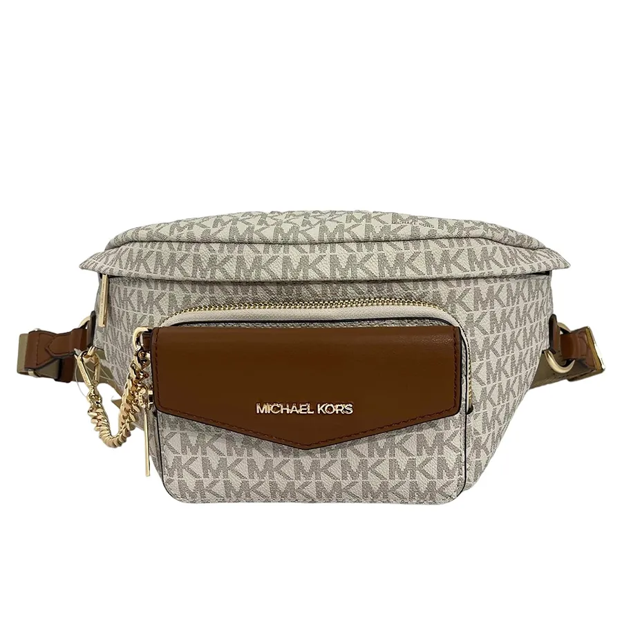 Túi xách Michael Kors Túi đeo hông - Túi Đeo Hông Nữ Michael Kors MK Maisie Large Logo 2-in-1 Sling Pack Màu Trắng - Vua Hàng Hiệu