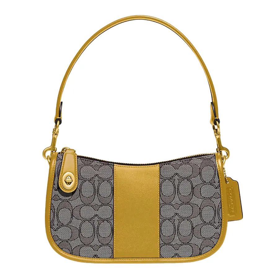 Túi Đeo Vai Coach Nữ&nbsp;Swinger In Signature Jacquard Oak Flax Bag CD678 Màu Vàng