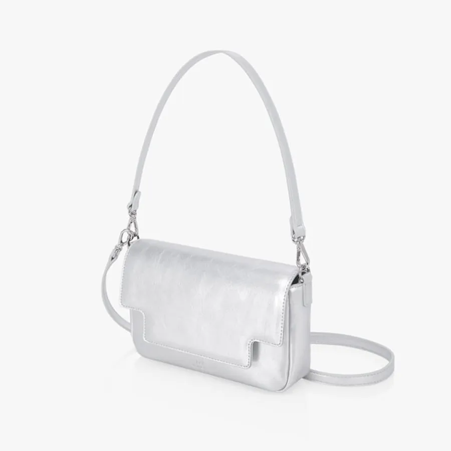 【FINDKAPOOR】 LIA BAG 19 CRINKLED Túi Đeo Vai Nữ Find Kapoor Lia Bag 19 Crinkled Silver Màu
