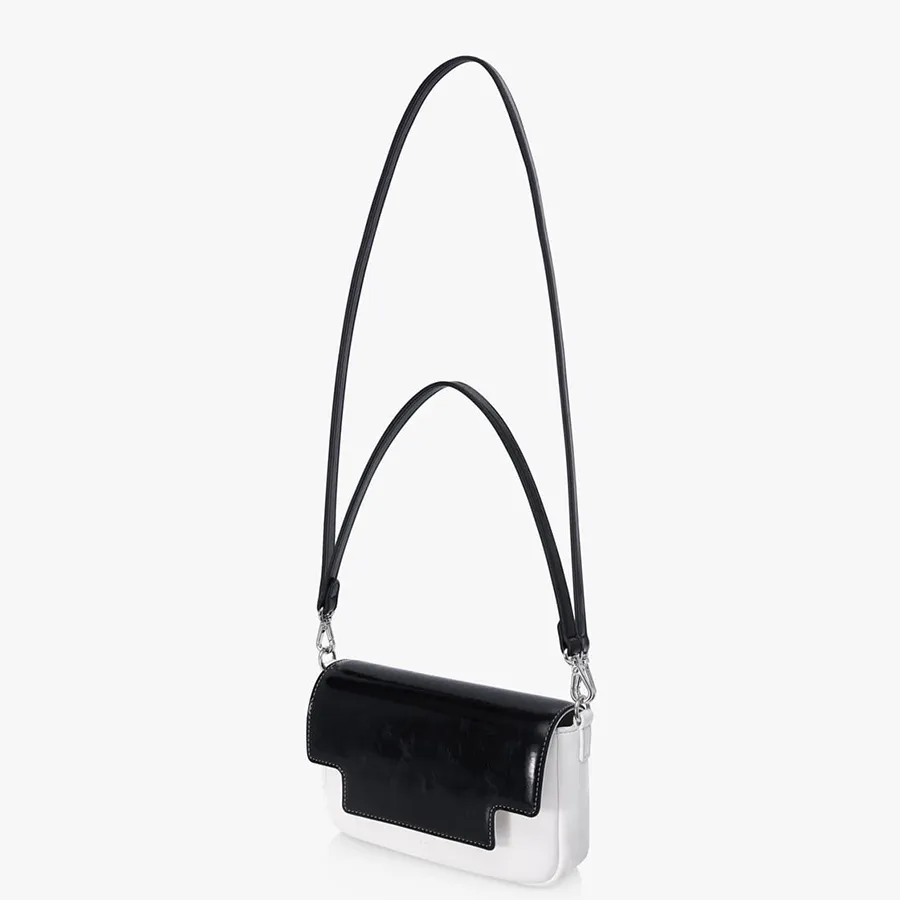 【FINDKAPOOR】 LIA BAG 19 CRINKLED Túi Đeo Vai Nữ Find Kapoor Lia Bag 19 Crinkled White Black