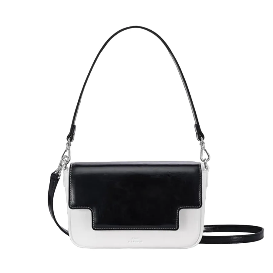 Túi xách Find Kapoor - Túi Đeo Vai Nữ Find Kapoor Lia Bag 19 Crinkled White Black Màu Đen Trắng - Vua Hàng Hiệu