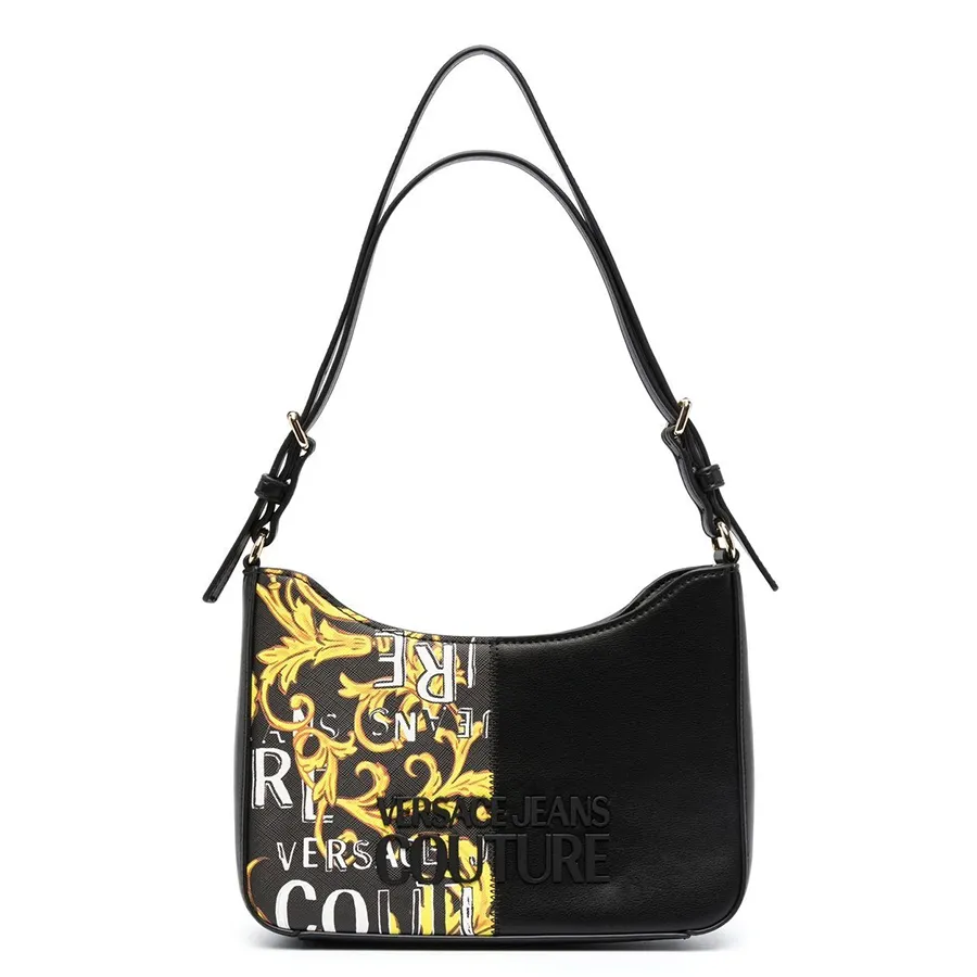 Túi xách Versace - Túi Xách Nữ Versace Jeans Couture Graphic Logo Print Shoulder Bag 74VA4BP5ZS599 Màu Đen Họa Tiết - Vua Hàng Hiệu