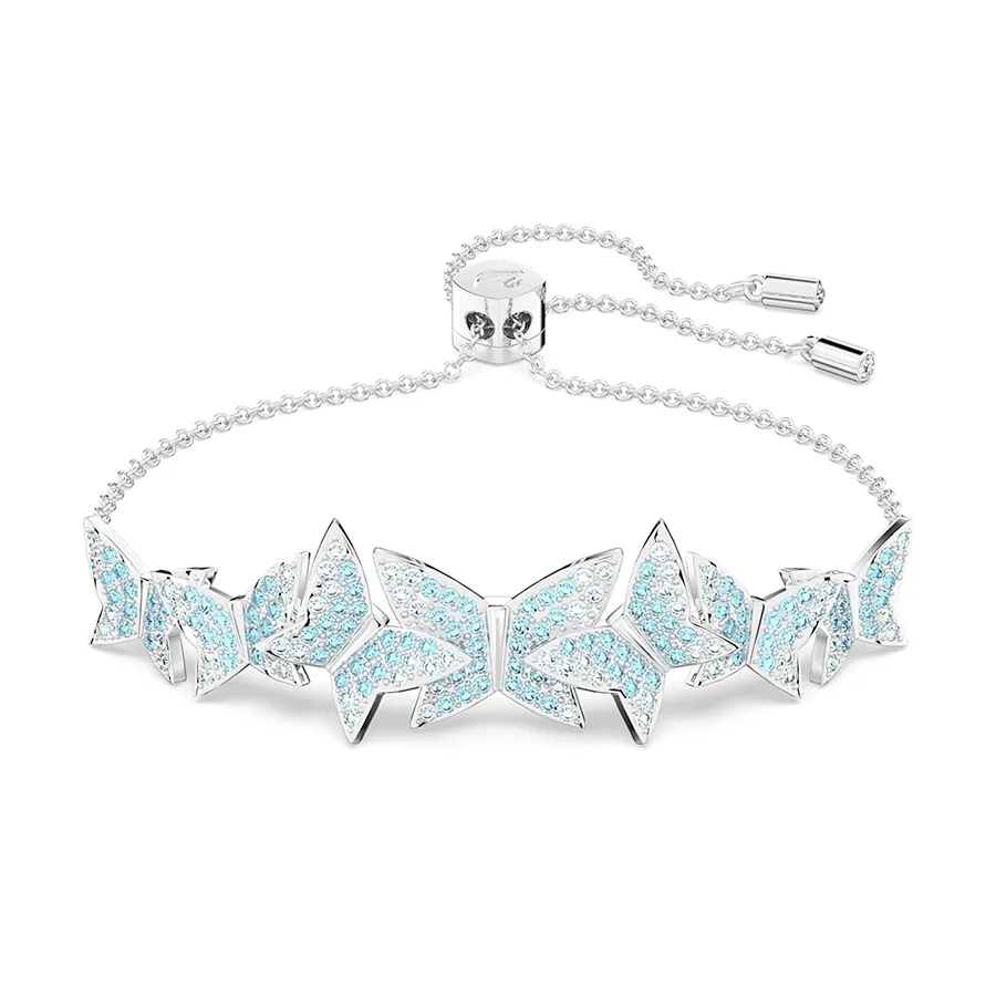 Vòng Đeo Tay Nữ Swarovski Lilia Bracelet Butterfly, Blue, Rhodium Plated 5662184 Màu Bạc Xanh