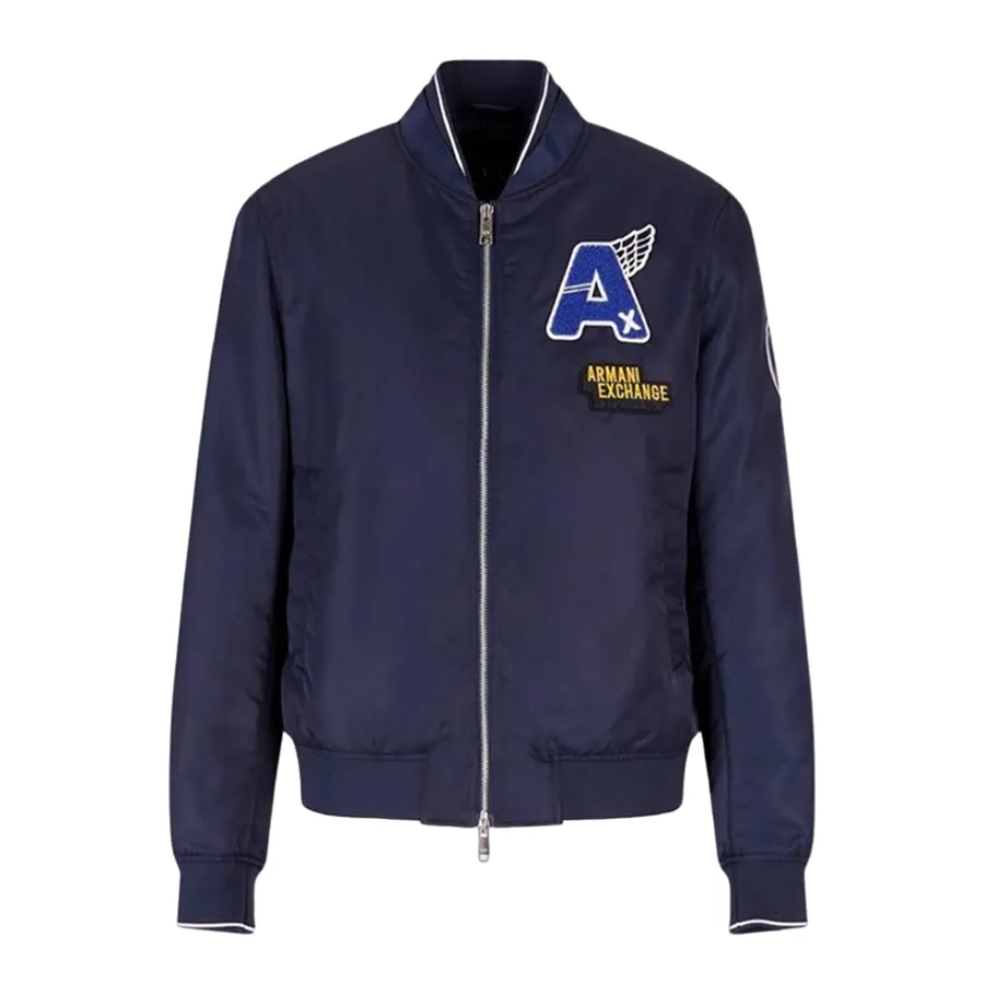 Thời trang Áo Bomber - Áo Bomber Armani Exchange Blouson Jacket 3KZB22ZNJWZ Màu Xanh Navy Size S - Vua Hàng Hiệu