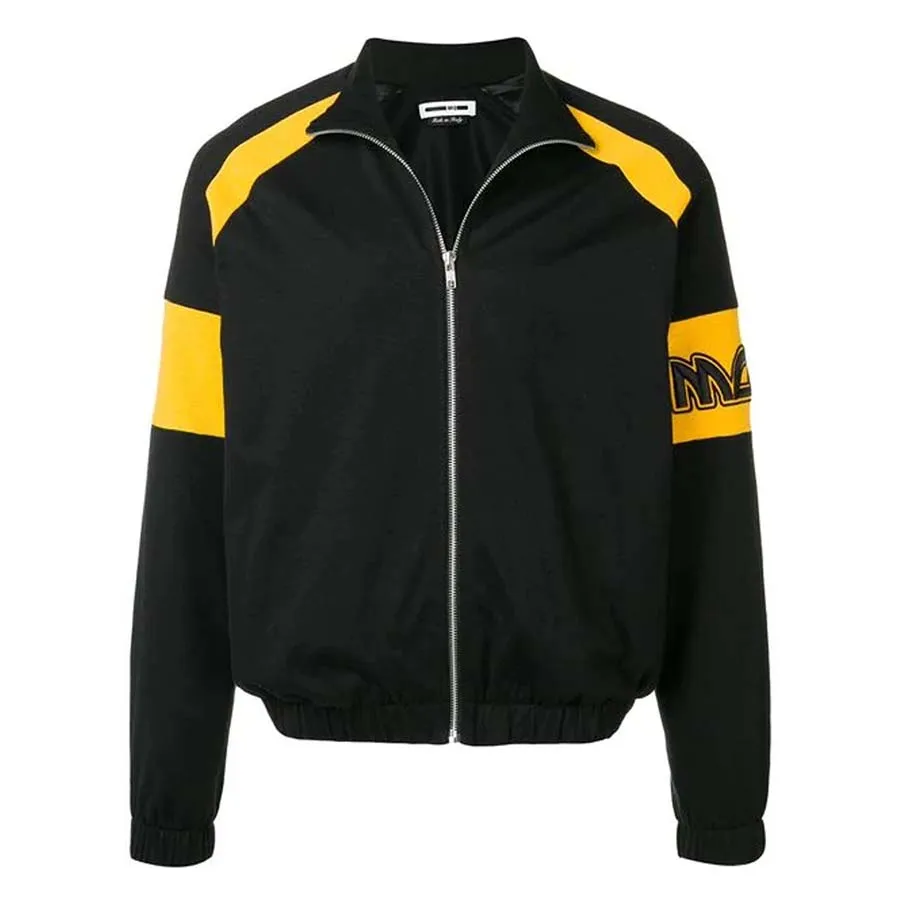 Thời trang Vải nỉ cao cấp - Áo Khoác Nam Alexander McQueen High Neck Track Jacket In Black Màu Đen Size M - Vua Hàng Hiệu