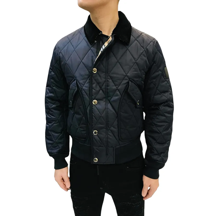 Thời trang Burberry Áo khoác - Áo Khoác Nam Burberry Diamond Quilted Jacket 8038731 Màu Xanh Navy Size 44 - Vua Hàng Hiệu