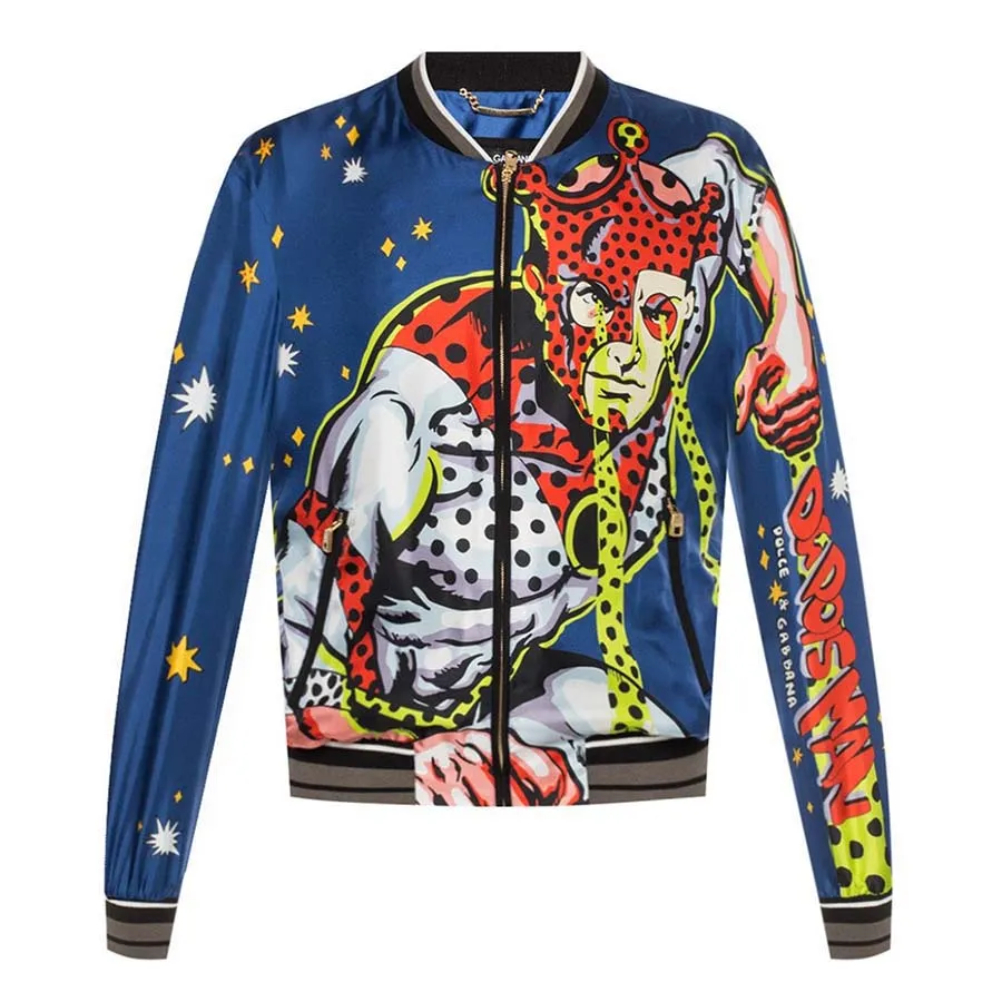 Thời trang Dolce & Gabbana Áo khoác - Áo Khoác Nam Dolce & Gabbana D&G Multicolour Printed Silk Jacket G9ON2T Phối Màu Size 44 - Vua Hàng Hiệu