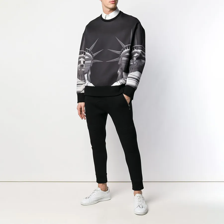 Áo Nỉ Nam Neil Barrett Statue Of Liberty Print Sweatshirt Màu Đen