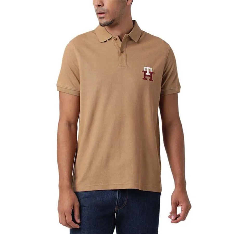 Thời trang Polyester, Cotton - Áo Polo Nam Tommy Hilfiger Embroidered TH Logo 78j9451210 GD04 Tshirt Màu Vàng Nâu Size M - Vua Hàng Hiệu