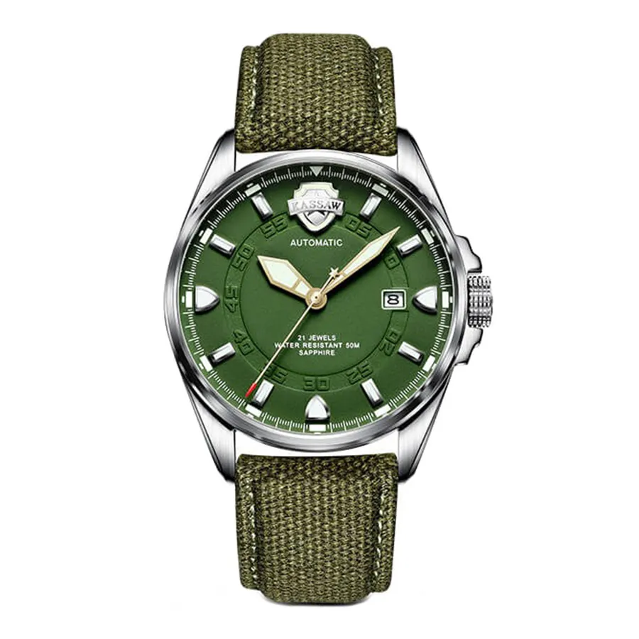 Đồng hồ Dây dù - Đồng Hồ Nam Kassaw Watch S15008-1 Màu Xanh Green - Vua Hàng Hiệu