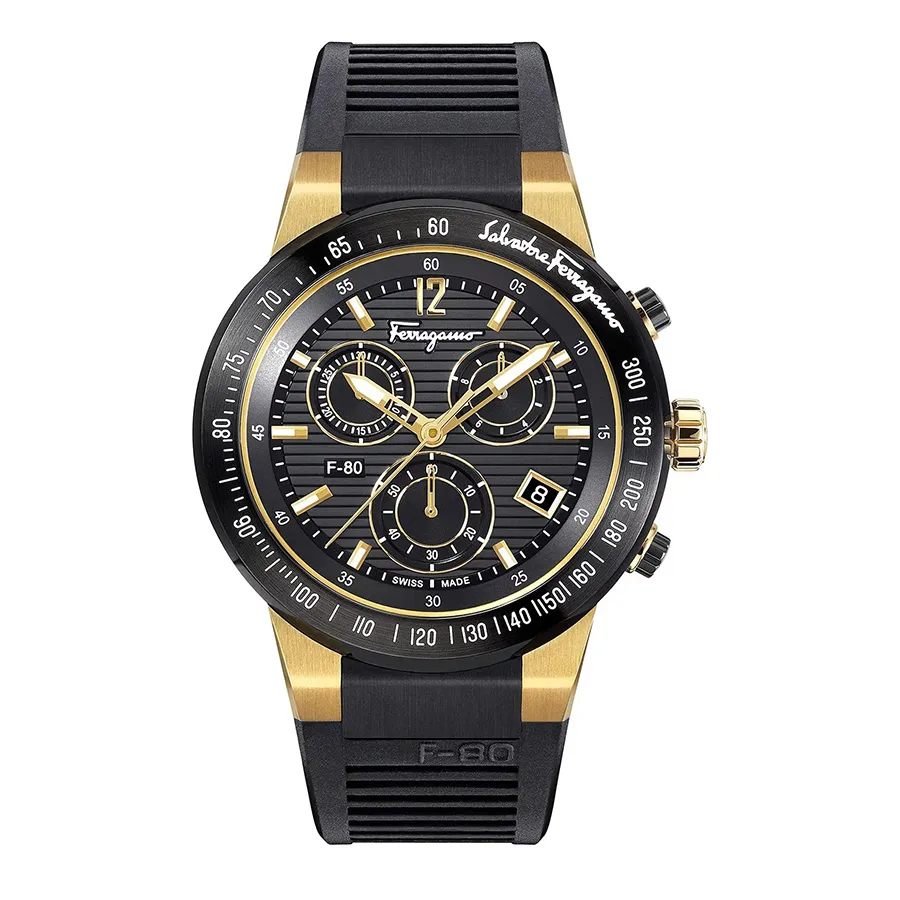Đồng Hồ Nam Salvatore Ferragamo Chronograph F-80 Black Watch 44mm