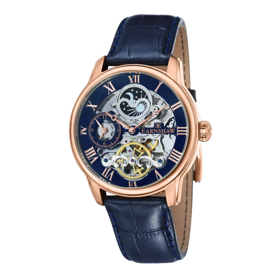 Đồng hồ Anh - Đồng Hồ Nam Thomas Earnshaw Longitude Dual Time Automatic Watch ES-8006-0A Màu Xanh Lam - Vua Hàng Hiệu